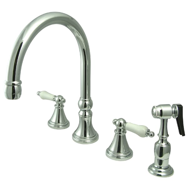 Widespread Kitchen Faucet, Polished Chrome